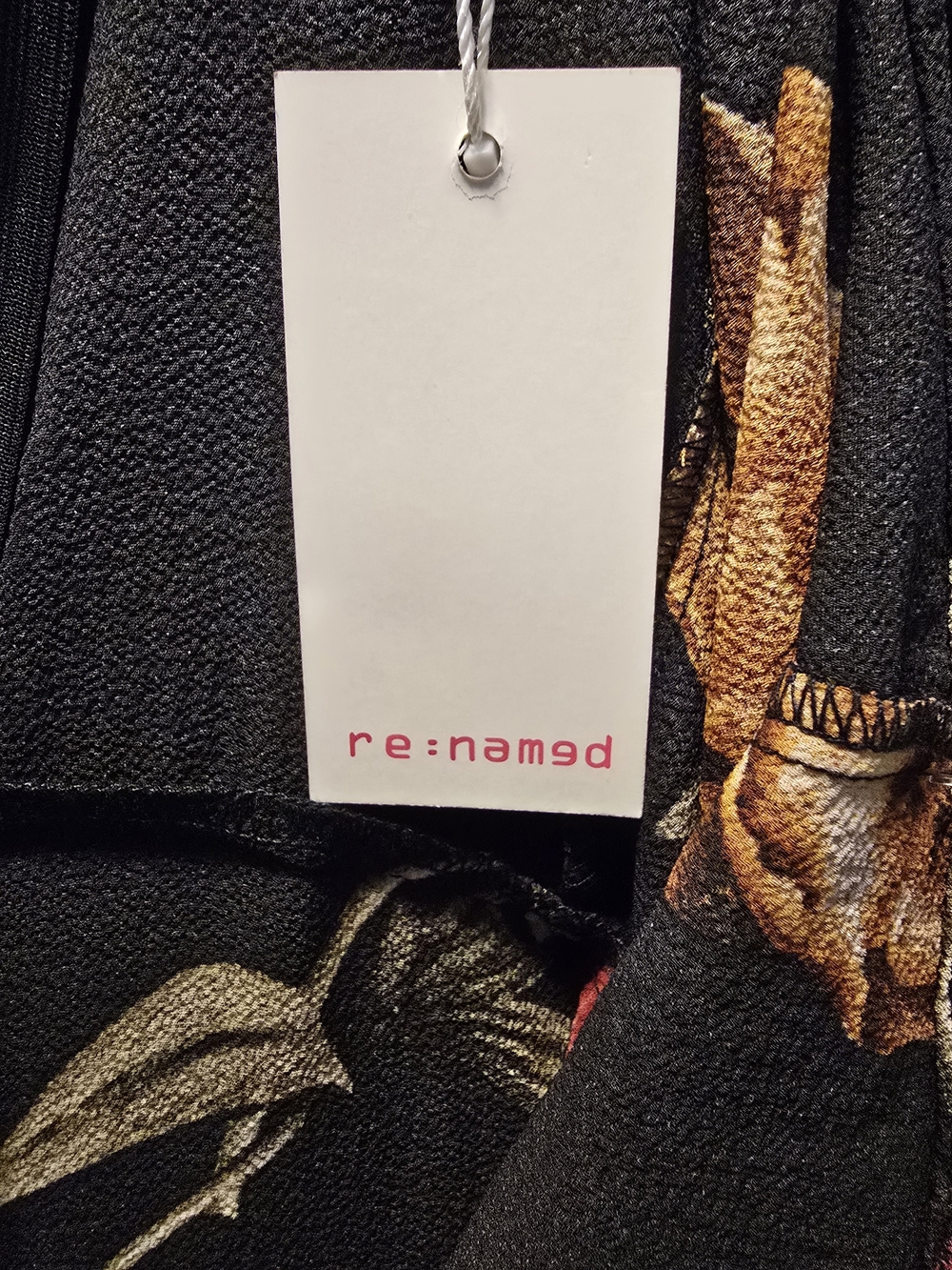 re:named Black Maxi Dress with Pink & Tan Floral Accents - Picture 4 of 5